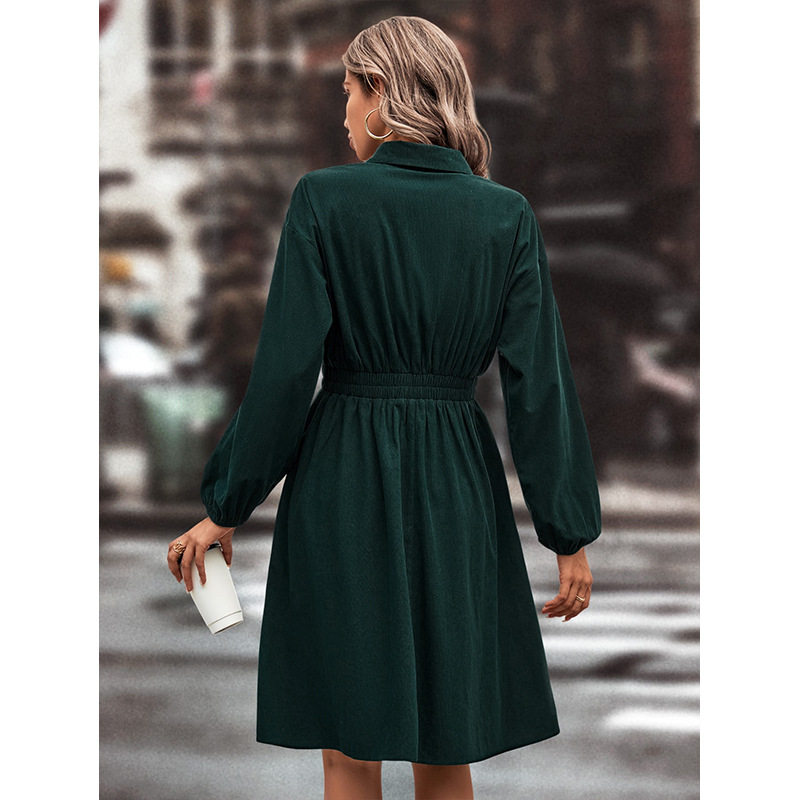 Elegant Slim Fit Solid Color Dress Womens Fashion European and American Style Casual or Formal Wear Wholesale