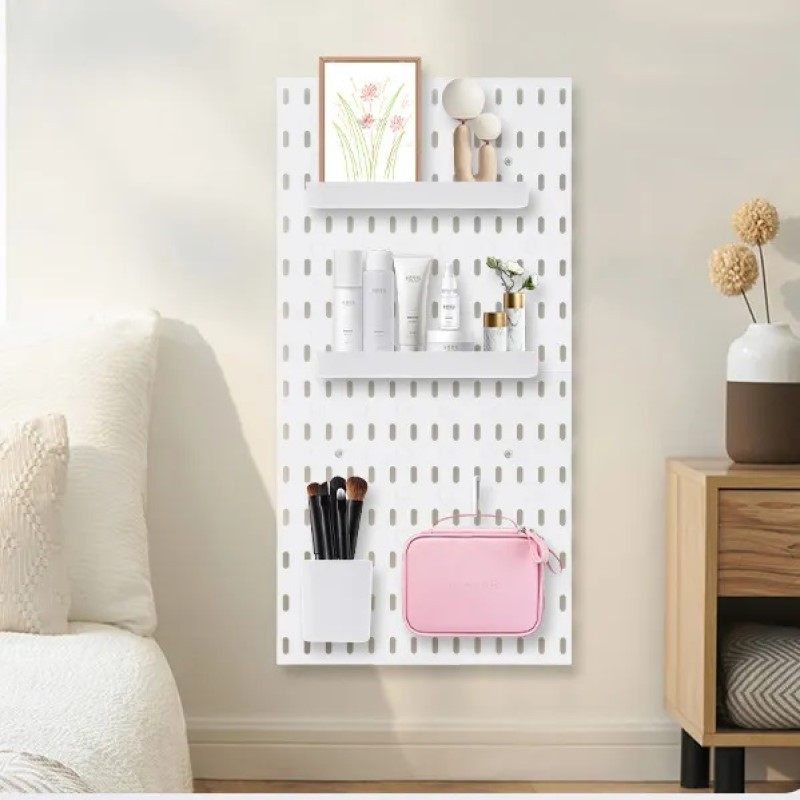 Storage Perforated Board No-Drill Accessories Wall Dormitory Kitchen Bathroom Wall Decoration Shelf Tool Rack Display Rack