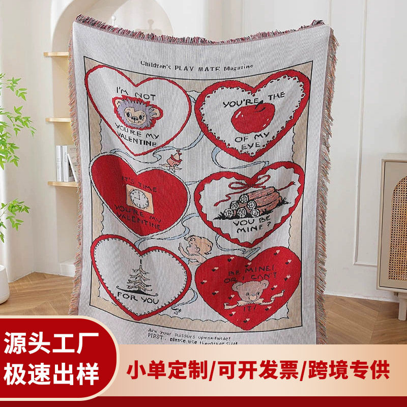 Cross-border Custom Jacquard Tapestries Cotton Thread Blanket Sofa Towel Office Nap Cover Blanket High-end Gift Blanket Tapestry Factory