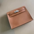 Brown-top layer swift leather dancing bag
