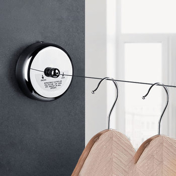 Clothesline Retractable 304 Stainless Steel Wire Rope Bathroom Hotel Clothes Drying Artifact Invisible Clothes Drying Rack Without Punching