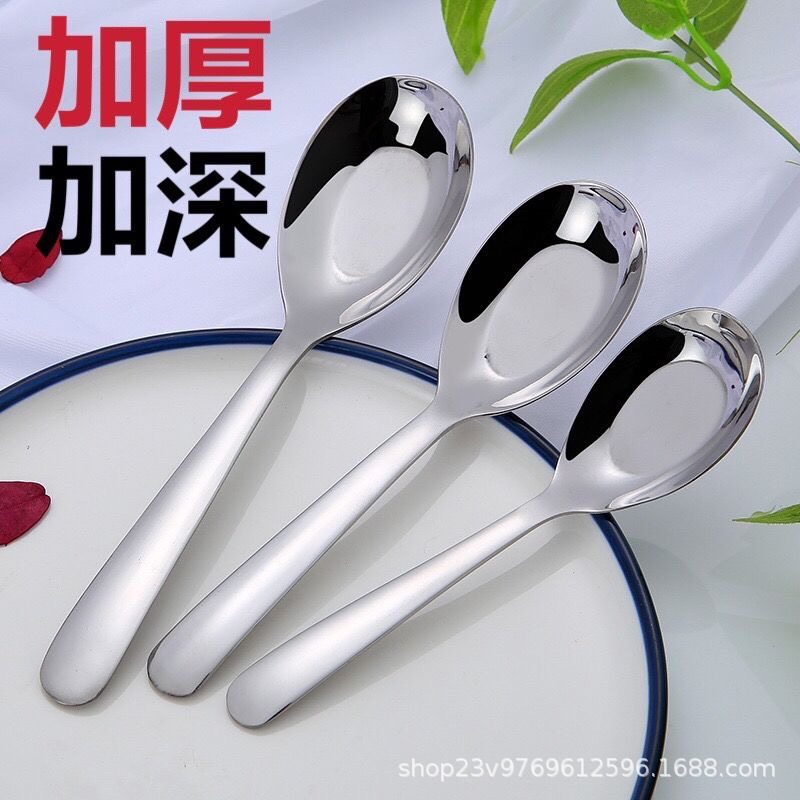 Stainless Steel Spoons for Daily Use, Deep Bowl Spoons, Household Soup Spoons, Children's Tableware Wholesale, Mirror Polished for Feeding