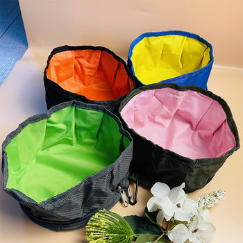 Pet Bowl Outdoor Portable Foldable Waterproof Oxford Cloth Easy Cleaning Dog Bowl Cat Dog Universal Bowl Dog Pet Supplies