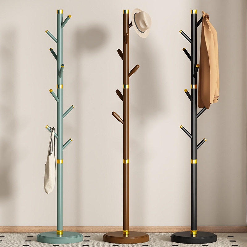 European-Style Single-Rod Coat Rack, Ins-Style Living Room Simple and Light Luxury Clothes Rack, Bedroom Floor-Standing Clothes Rack, Carbon Steel Clothes Rack