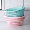 Round Hollow-out Vegetable Washing Basket Three-piece Vegetable Washing Basin Fruit Basket Plastic Draining Sieve Kitchen Vegetable Draining Basket