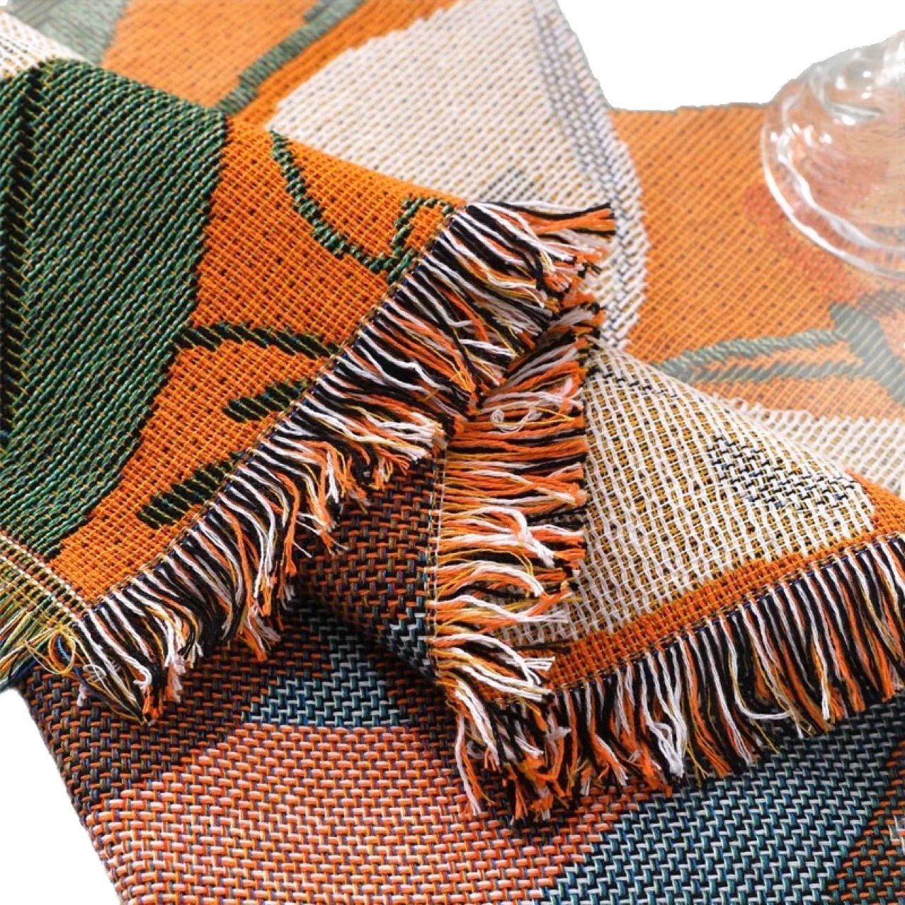 [Fine thread cotton yarn-dyed cover towel] Retro American sofa cover cloth three-dimensional thickened light luxury sofa cover