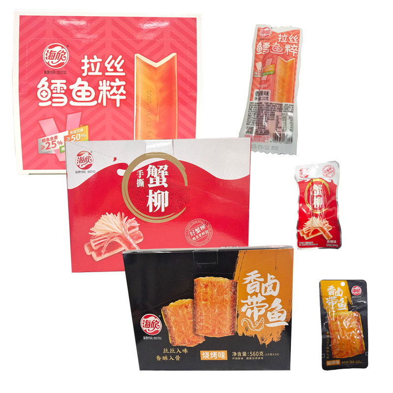 Haixin crab fillet cod hairtail spicy original office casual snacks open bag instant snacks wholesale