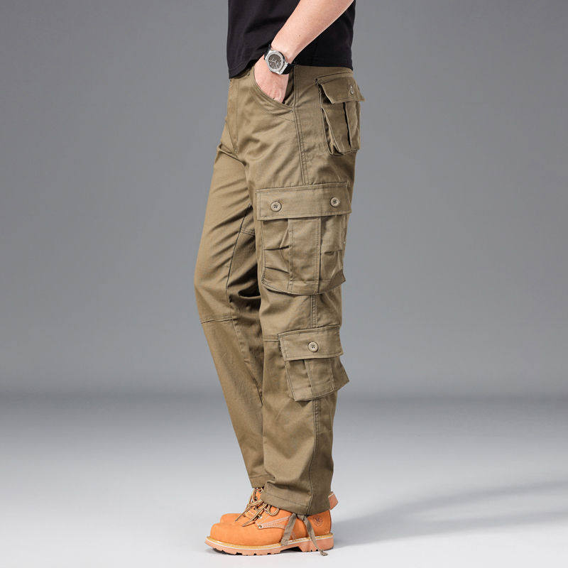 立体口袋工装裤男多口袋宽松耐磨休闲裤户外长裤子大码直筒运动裤