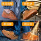 Labor Protection Shoes for Men with Steel Toe Caps, Anti-Smash and Anti-Puncture, Ultra-Lightweight Construction Site Welders, Wear-Resistant Tendon Soles with Steel Plates for Work