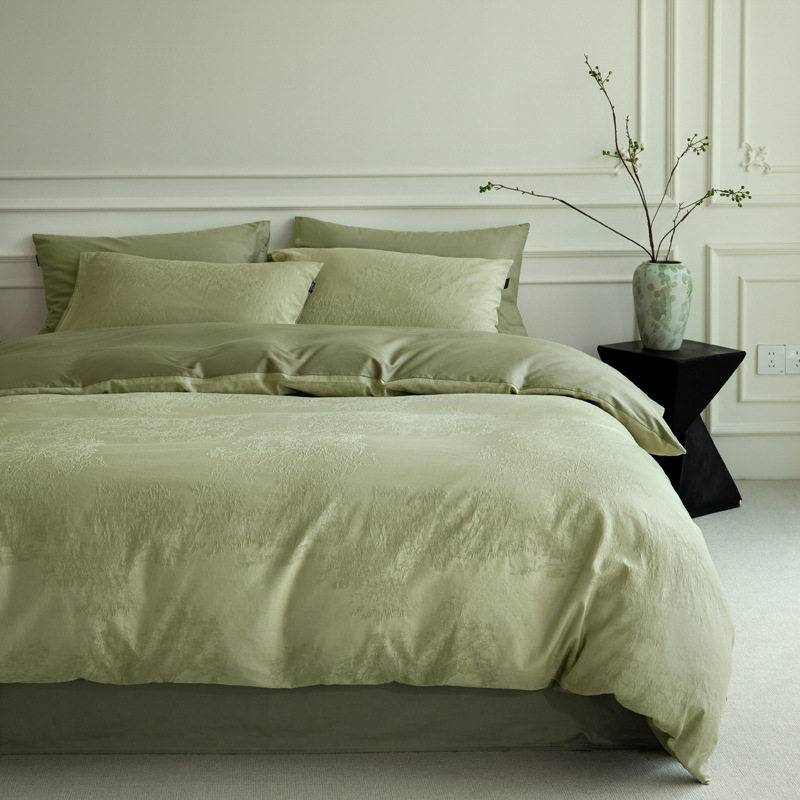 Class a Pure Cotton Long-Staple Cotton Bed Four-Piece Set Pure Cotton Jacquard Accessible Luxury High-End Bedding Bed Bed Sheets Quilt Cover Three-Piece Set