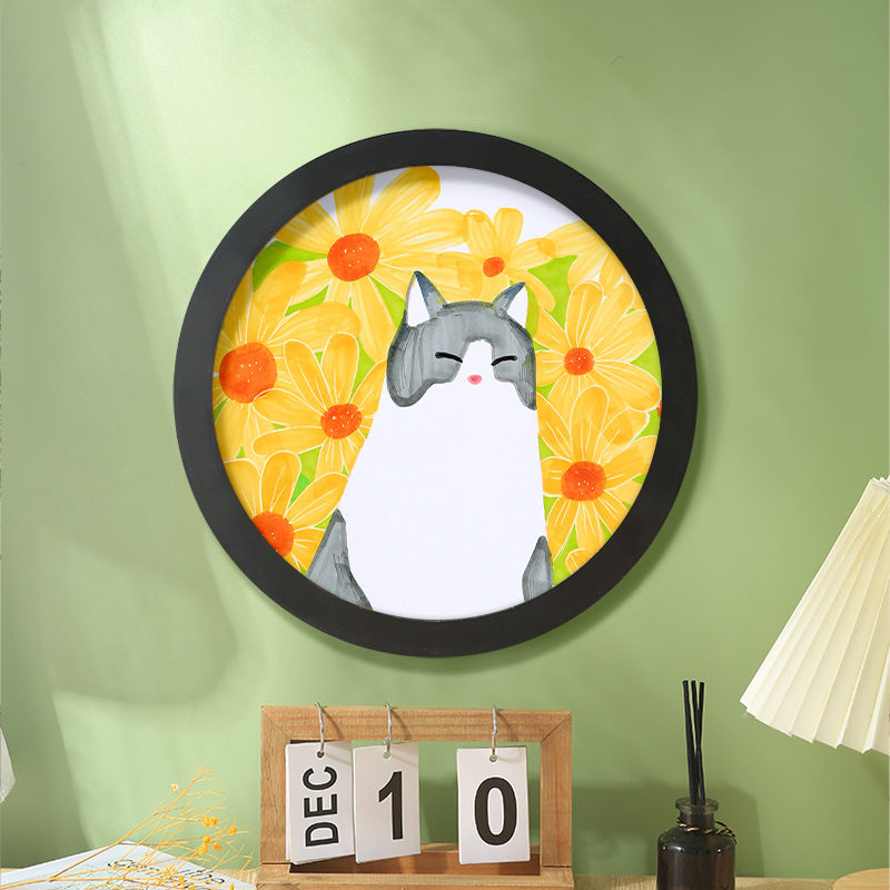 Round Photo Frame Table Six-Inch 6 Kidsren's Picture Frame Wall Hanging Living Room Decoration Cross Stitch 7 Diamond Painting Frame