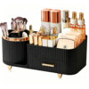 Cosmetic storage box rotatable grid desktop light luxury lipstick makeup brush eyebrow pen holder skin care shelf