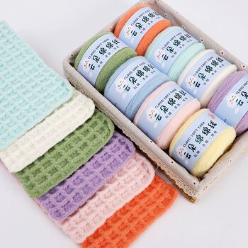 Milk Mousse Cotton 5-Strand Cloud Soft and Skin-Friendly Waffle Scarf Hat Handmade DIY Wool Ball