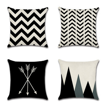 Foreign trade Amazon pillow pillowcase linen painted ins style striped peach skin short plush one-piece delivery