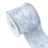 Gilding snow yarn with curved edge iron wire snowflake organza Christmas Decoration ribbon powder silver ribbon bow material