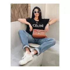 Ce's 26 Spring and Summer New Fashion Casual Letter-Printed Loose Slimming Look Round-Neck Short-Sleeved T-Shirt for Men and Women Couples