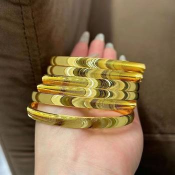 Flash Sand Gold Cat's Eye Striped Bracelet Solid Fashion Joker Brushed Bracelet Girl Gift 2024 Explosions