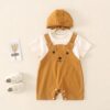 Baby Summer suit Boys and Girls Baby Fake Two-piece Overalls All-in-One Clothes Newborn Cartoon Super Cute Climbing Suit