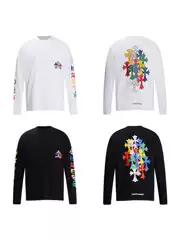 Cross-Border Authentic Chrome Hearts High-Quality Pure Cotton Printed Long-Sleeve T-Shirts for Men and Women Wholesale in Stock