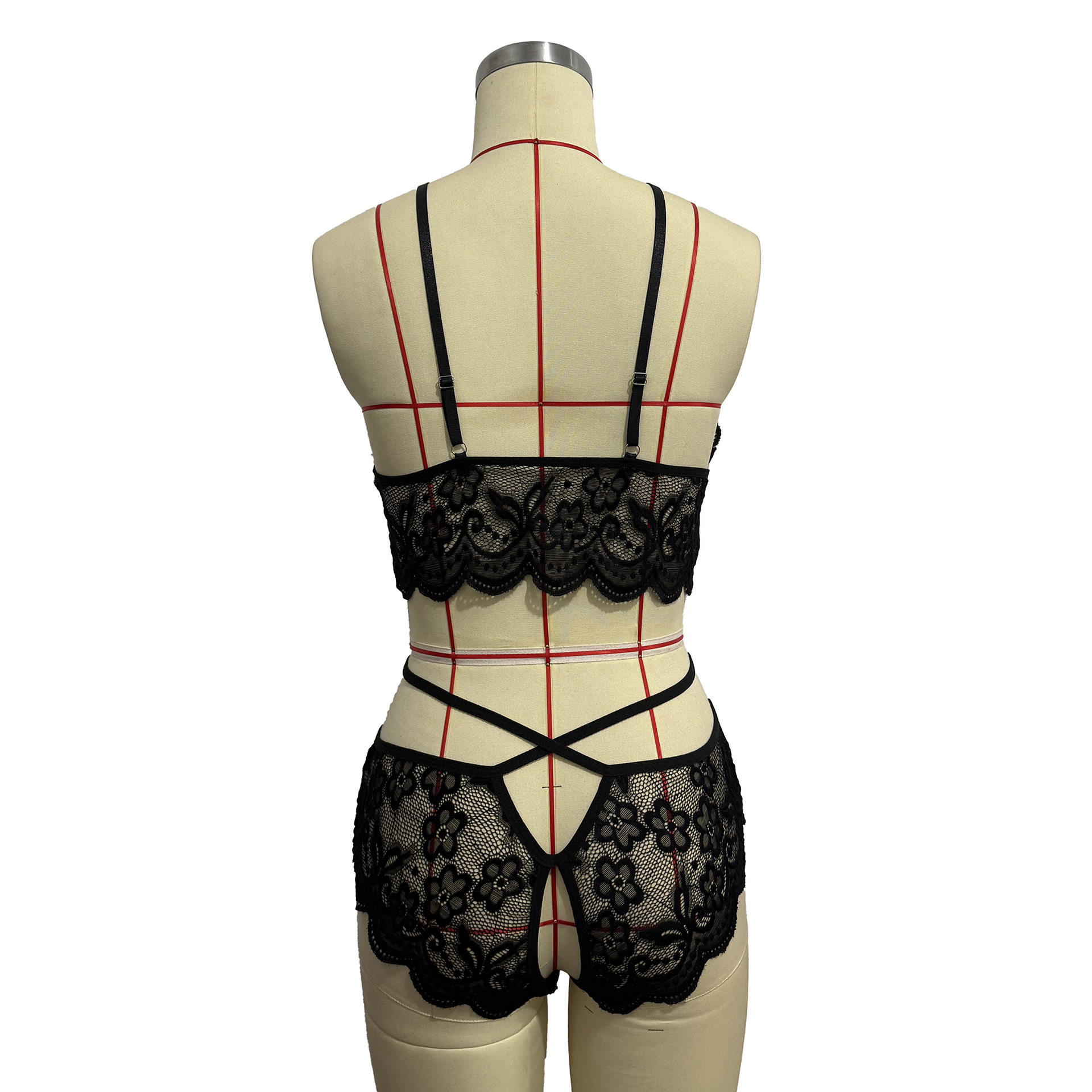 Foreign Trade European and American New Sexy Underwear Amazon Sexy Transparent Lace Multi-Color Split Temptation Suit Wholesale