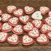 Designed Heart Buttons Hand-Painted Red Lines Kidsren's Cartoon Handmade DIY Buttons Bjd Baby Clothes Decorative Accessories
