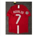0708 manchester united home short-sleeved custom number 7 + champions league badge