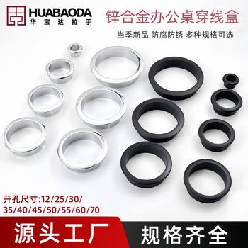 Threading Hole Cover Decorative Ring Modern Simple Zinc Alloy Metal Wire Box Computer Desk Threading Hole Decorative Ring