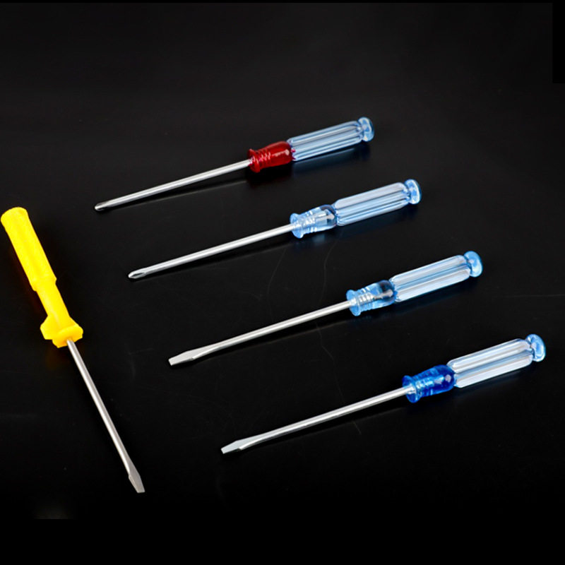 厂家直供透明柄螺丝刀小型水晶迷你螺丝起子透明头一字十字改锥