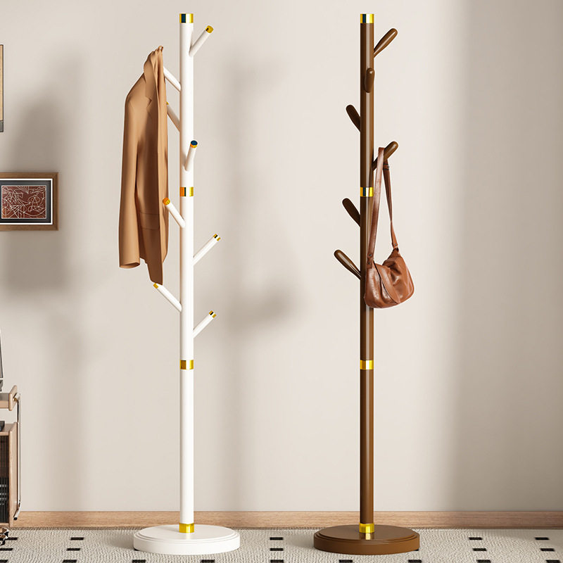 European-Style Single-Rod Coat Rack, Ins-Style Living Room Simple and Light Luxury Clothes Rack, Bedroom Floor-Standing Clothes Rack, Carbon Steel Clothes Rack