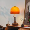 Mushroom Table Lamp Bedroom Bedside Lamp Retro Bauhaus Old Shanghai Study Decorative Ornaments Atmosphere Lamp Solid Wood Lamps