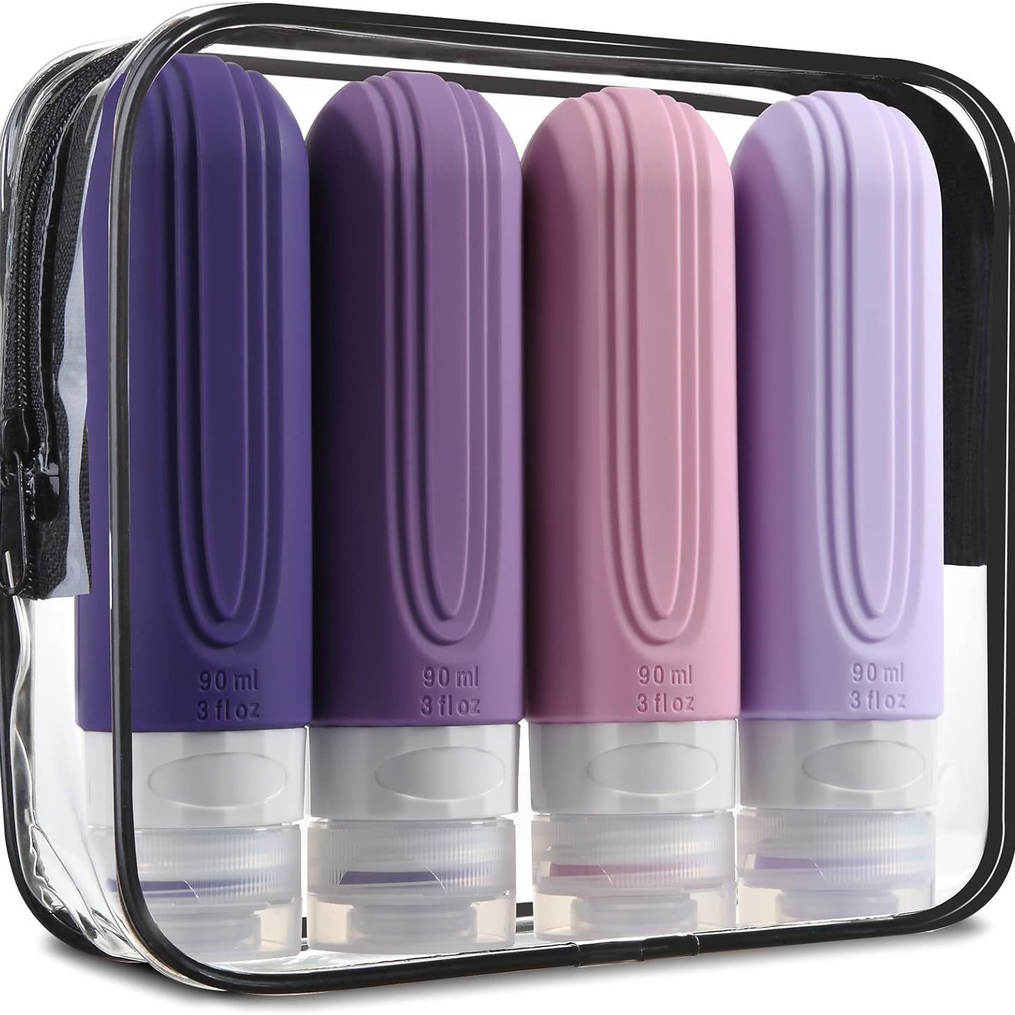 Plastic bottle popular silicone refill bottle shampoo lotion beauty storage portable travel