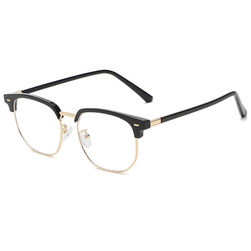 Eyebrow Frame Anti-Blue Light Flat Mirror Retro Women's Glasses Frame Men's Business Casual Trend Science and Engineering Boys' Myopia Glasses
