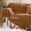 American Retro Autumn and Winter Thickened Coarse Woven Bed End Blanket Needle Tassel Bed End Blanket Homestay Sofa Blanket Decorative Blanket