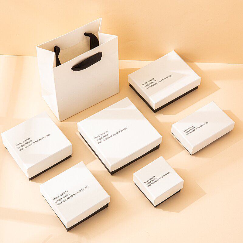 Factory in stock white black jewelry box light luxury ring earrings necklace bracelet earrings earrings jewelry box