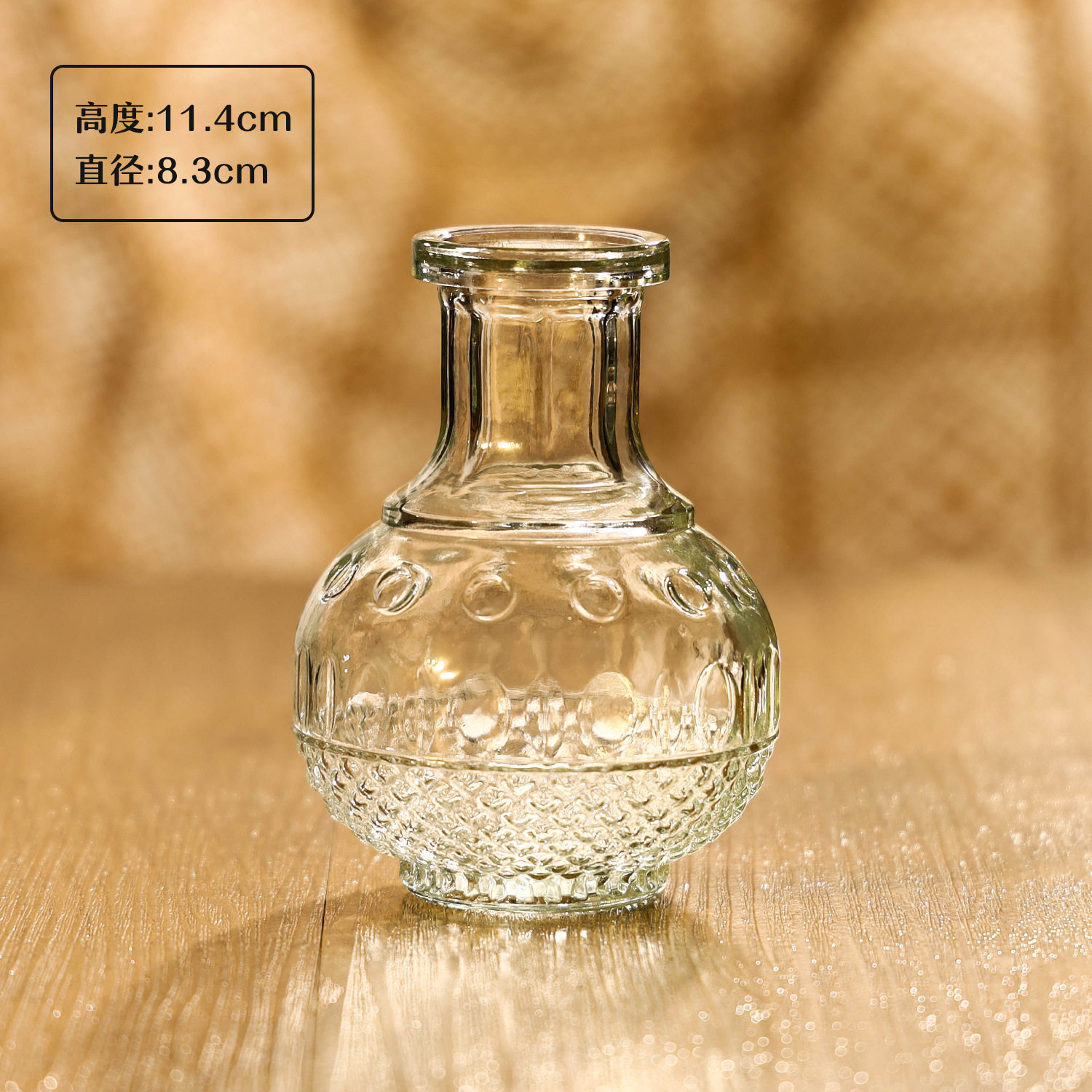 跨境热销复古玻璃花瓶插画高级感香薰瓶 透明ins风摆件小花瓶套装