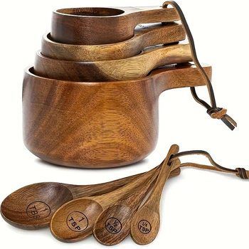 Factory direct wooden spoon tableware spoon coffee bean powder measuring spoon beech wood honey measuring spoon coffee