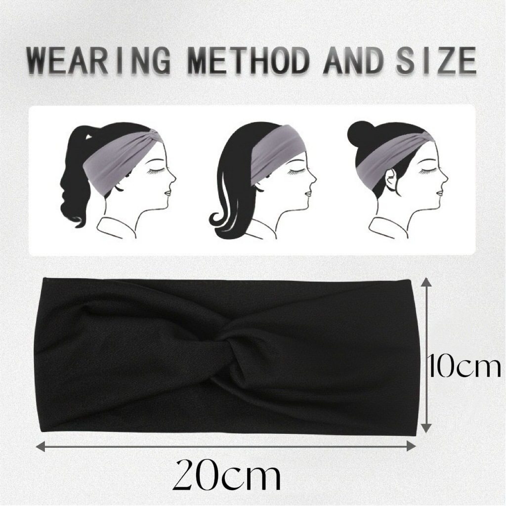European and American Candy-Colored Cross Headband, Elastic Women's Sports Yoga Anti-Sweat and Sweat-Absorbing Fashionable Headband for Stray Hair