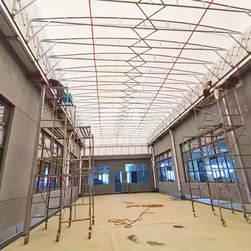 上海大型移动式仓储雨棚户外遮阳折叠篮球场电动篷推拉棚活动蓬