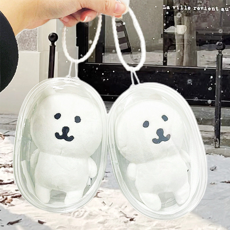 13cm Self-deprecating Bear Storage Pain Bag High Transparent Bag for Dust-proof Plush Doll Walking Doll Bag