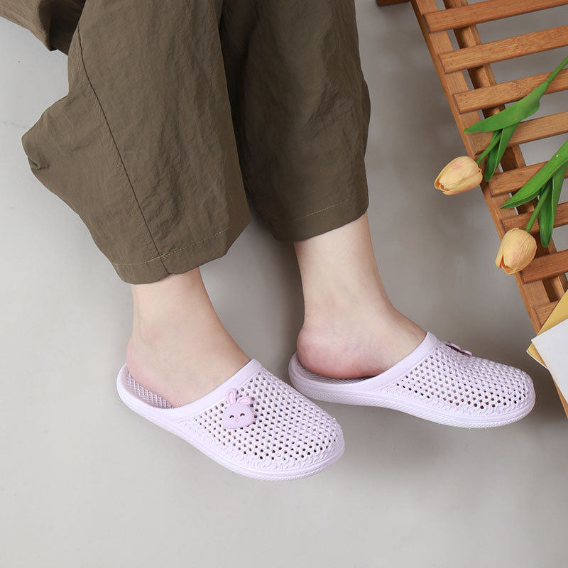 Summer Sandals and Slippers Women's Toe Hollow Beach Shoes Cave Shoes Fashionable Sweet and Comfortable Flat Breathable Slippers