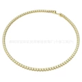Buckle full diamond gold yellow diamond necklace