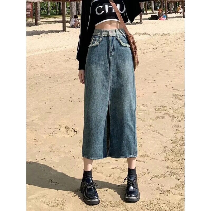 Summer Denim Bodycon Skirt Slim Fit Versatile Trendy Plus Size Options Casual Wear for Women Wholesale Available