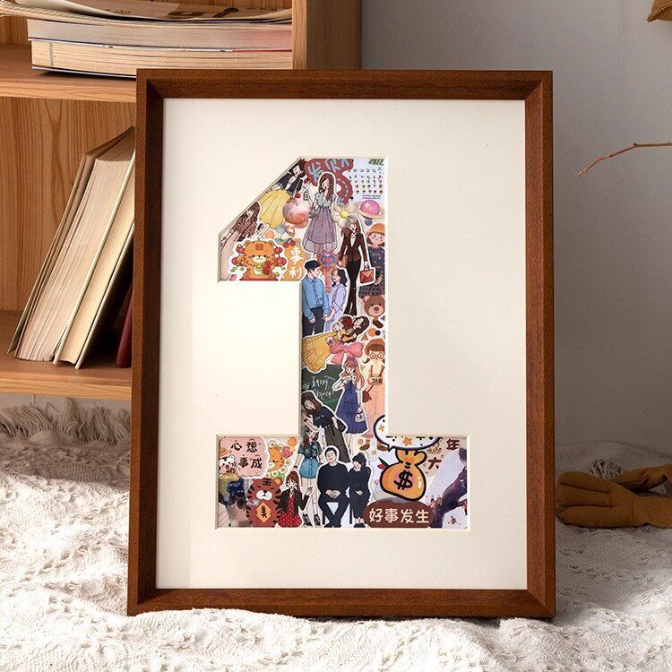 Anniversary Photo Frame DIY Customized Kidsren's One-Year-Old Digital Painting Frame Growth Record Wall Hanging High-End