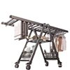 Freestanding Clothes Drying Rack with Wheels, Widened for Home Use, Suitable for Drying Clothes and Hats, with Thickened and Movable Clothes Rod