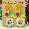 Cross-border Amazon Carnival crocodile lobster love holiday color matching earrings cute glitter acrylic earrings