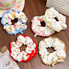 Spring and Summer Sweet Floral Bow Large Intestine Hair Ring Headdress Cute Cherry Hair Rope Girl Ball Hair Accessories for Women