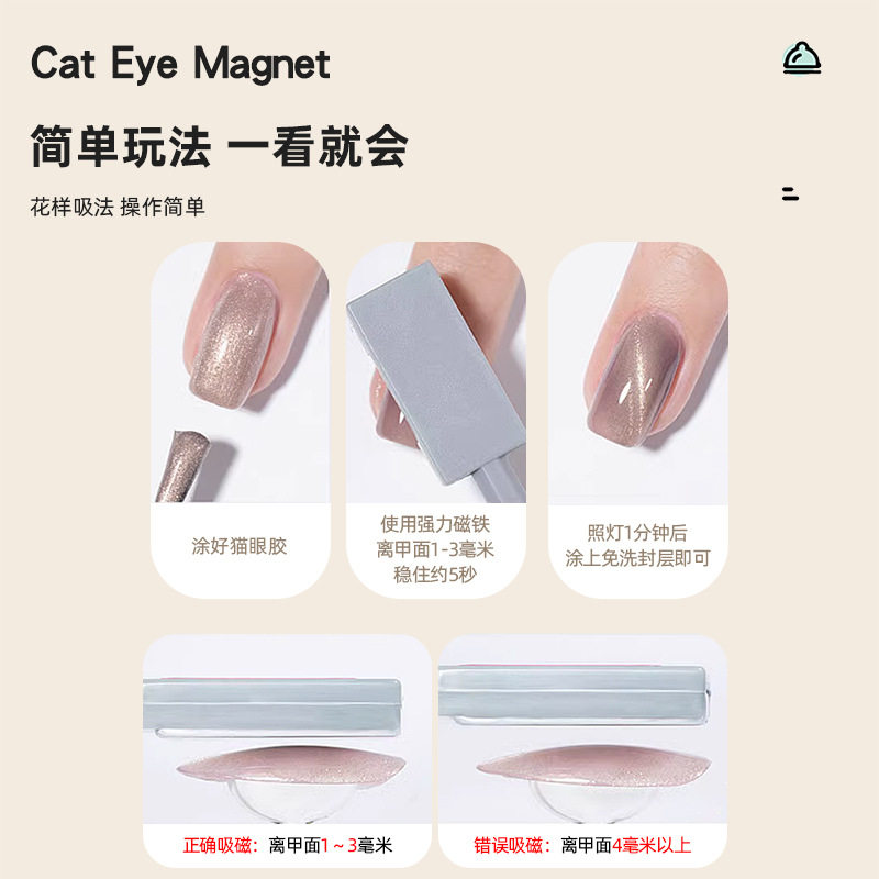 Cat eye magnet Nail Polish glue special super strong magnet strip thickened large strong magnetic stone flower magnetic pen manicure tool