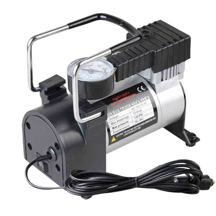 Car Air Pump Metal Single-Cylinder Multi-Function Electric Air Pump Car Horizontal Bar Air Pump 12V Mini Portable