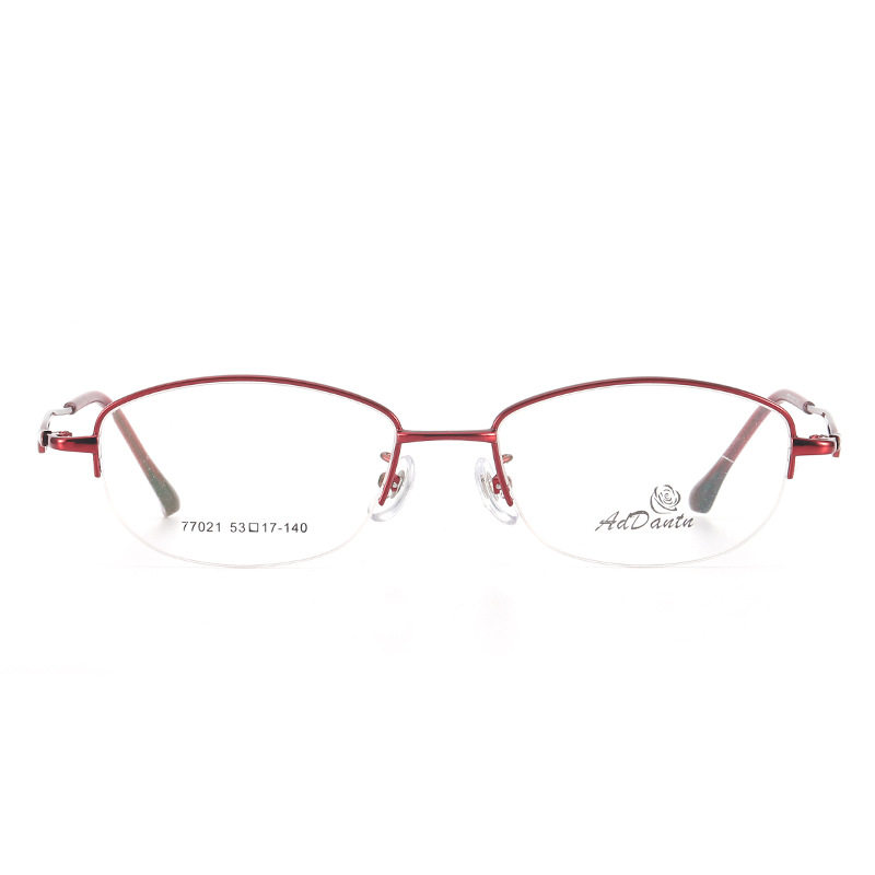 Metal glasses frame two-color half-frame myopia 77021 middle-aged ladies business glasses frame Danyang manufacturers wholesale