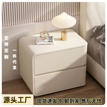 Modern Simple Cream Style Solid Wood Bedside Table Home Bedroom Light Luxury Cabinet Small Simple Storage Cabinet Free of Installation